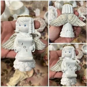 Vintage 1998 Papel Giftware Heavenly Thoughts White Angel Figurine Joy Gold Halo